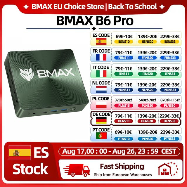 BMAX B6 Pro Mini-PC mit Intel Core i5-1030NG7, 16GB LPDDR4, 512GB NVMe SSD, WiFi und Bluetooth, Windows 11, kompakter Computer für Büro und Design - Bild 1