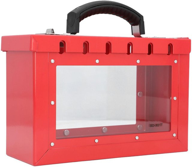 Lockout Tagout Gruppen-Schließbox von shoemst, tragbar mit 12 Schlössern, transparentes Acryl und Stahlplatte, weiß/rot - Bild 1