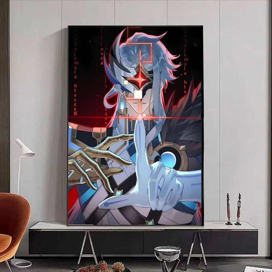 Selbstklebender Papierdruck Genshin Impact Dottore Kunstposter für Wohnzimmer und Schlafzimmer, Mehrfarbig - Bild 5