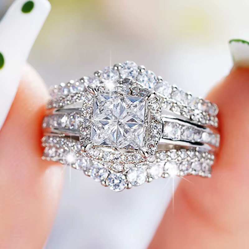 Huitan Ringe, Silber, Zirkonia, Damen - Bild 2