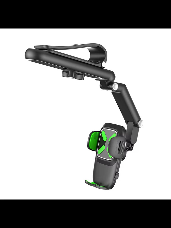 Multifunktionaler Autotelefonhalter mit Sonnenblende, drehbarer Handyhalter für das Auto und Zuhause in Schwarz und Grün - Bild 3