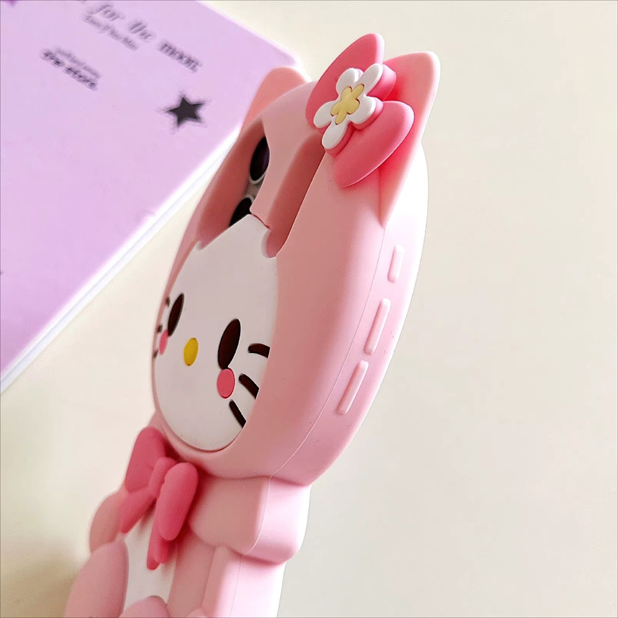 Sanrio Hello Kitty Handyhülle in Pink mit Schleife, Beinständer und Lanyard für iPhone 12 bis iPhone 17 Pro Max Plus - Bild 2