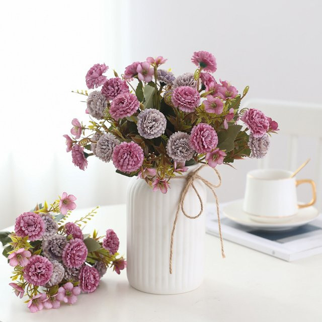 Künstliche Nelken in Pink von TTCY als Zierblumen im Blumentopf für Tischdekoration, Hochzeit und Heimdeko - Bild 1
