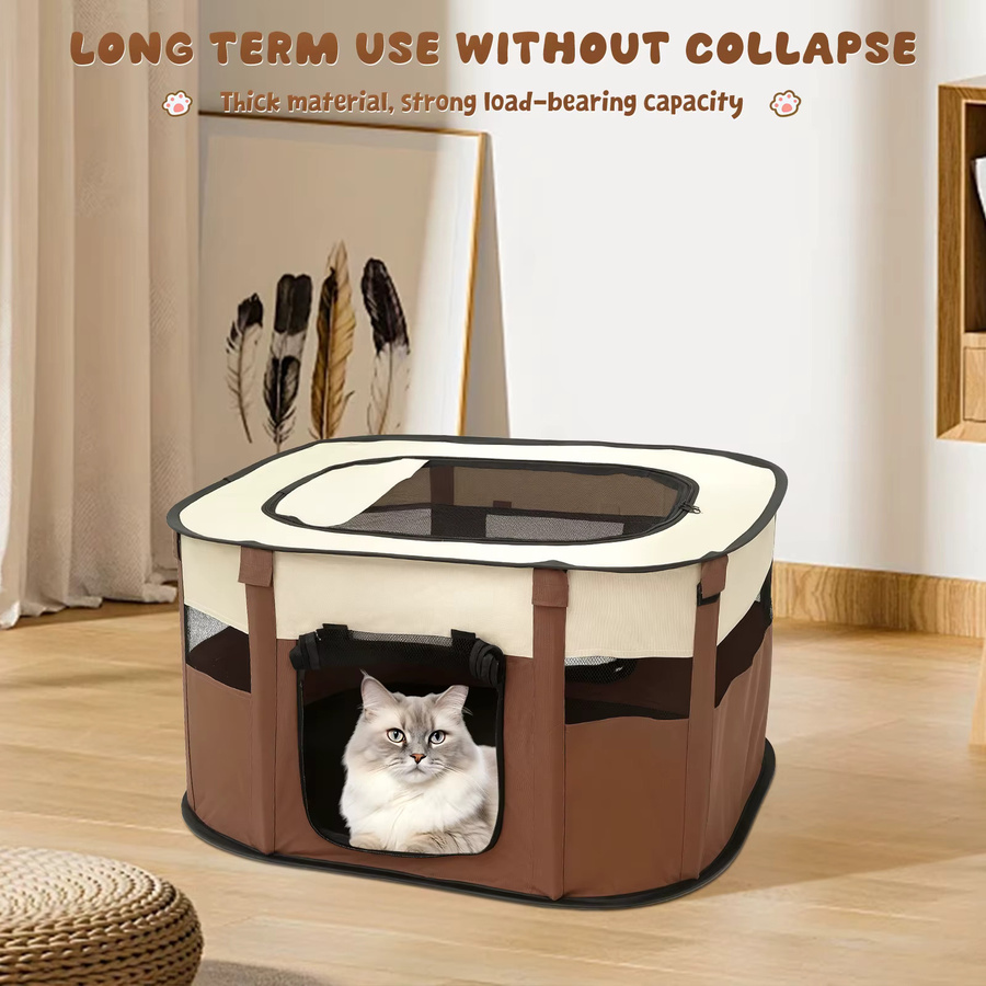 Willstar Faltbares Katzen- und Hundenest in Grau mit Dachkette und wasserdichtem Haustierzelt als tragbarer Laufstall - Bild 3