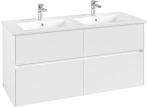V&B Waschtischunterschrank Collaro mit Waschtisch und LED-Beleuchtung, Farbe: Weiß, B/T/H: 126,1 x 61 x 48 cm - Bild 1