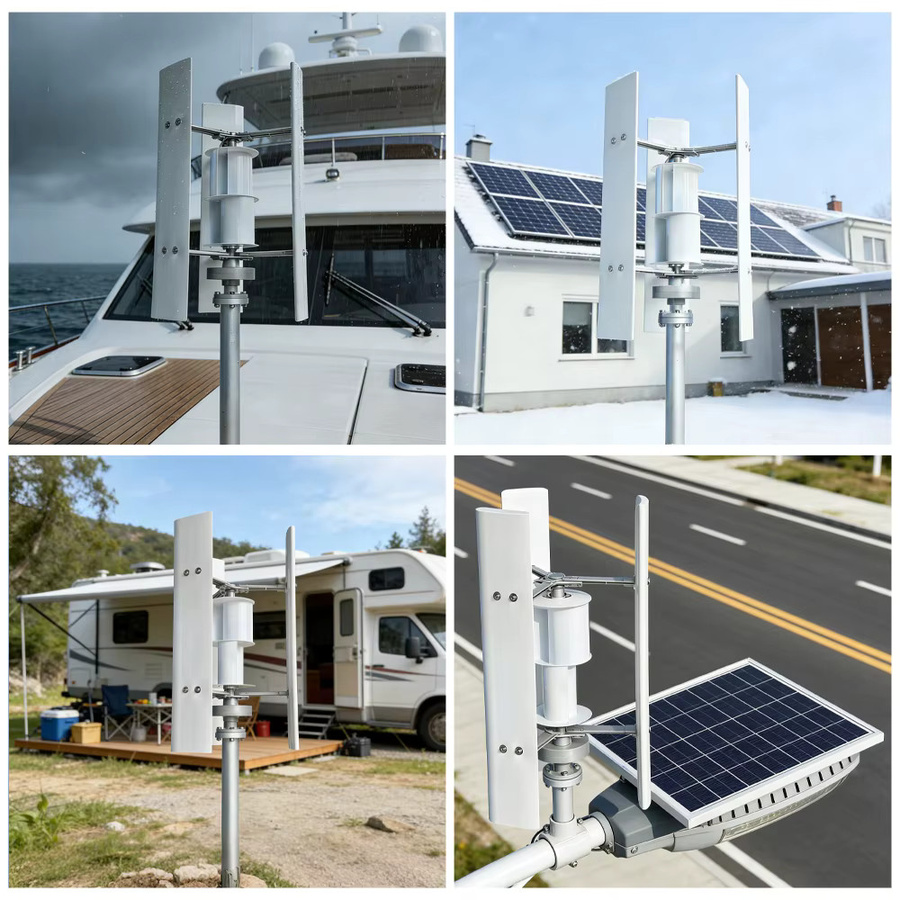 SMARAAD Vertikale Windturbine in Weiß mit 5-kW-Drehstromgenerator und 10-kWh/Tag Leistung für das Off-Grid-System im Hausgebrauch - Bild 5