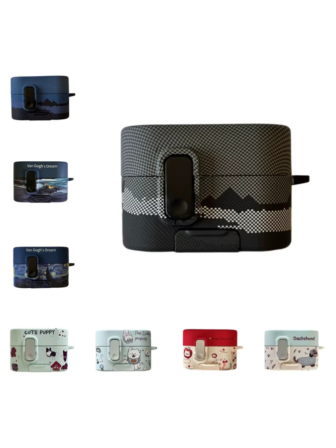 Sony WF-1000XM6 Kopfhörerhülle mit Retro Mountain Checkered Print in Beige, harte PC-Schutzhülle mit Carbon-Textur und stoßfestem Design - Bild 3
