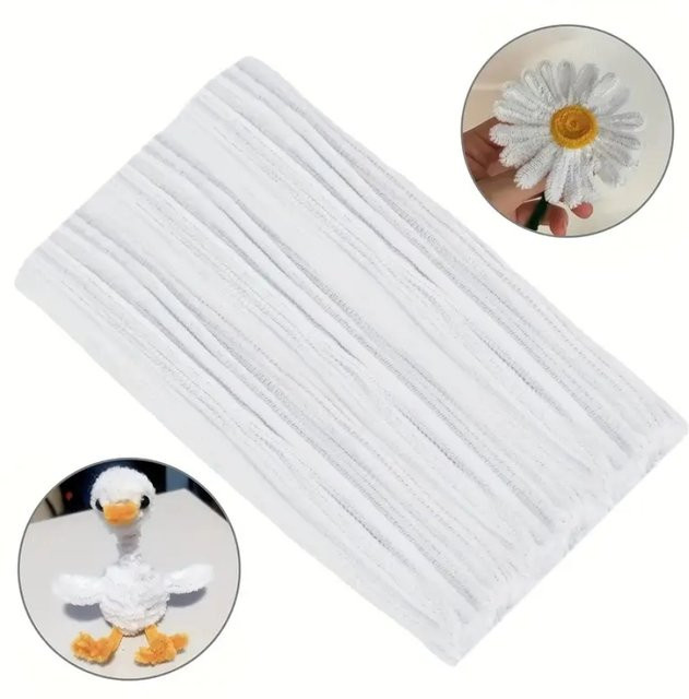 300 Stück Chenille-Pfeifenreiniger in Weiß, 30,48 cm Länge für Bastelarbeiten und DIY-Dekorationen - Bild 1