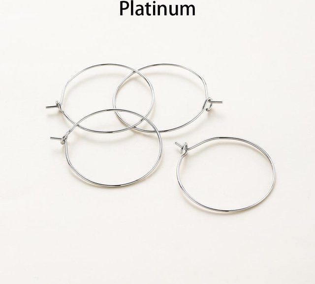 Ohrring-Drahtbügel Kreise, 15mm, 20mm, 25mm, Platin, DIY Schmuckherstellung - Bild 1