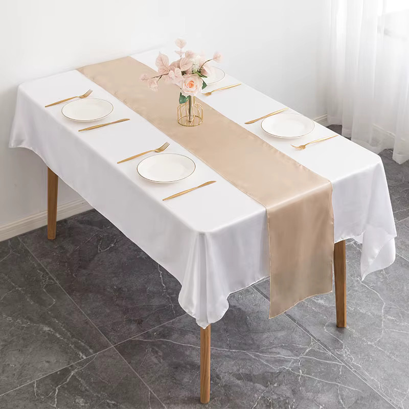 EVENTSDECOR Satin-Tischläufer aus Polyester für Hochzeiten und Feiern, Rechteckig, Breite: 30 cm, Länge: 270 cm - Bild 1