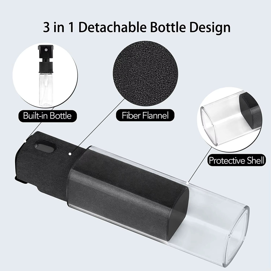 2-in-1 Handy-Bildschirmreiniger Set in Blau mit Sprühflasche und Mikrofasertuch zur Reinigung von iPhone, iPad, Computer und PC - Bild 3