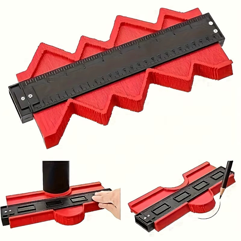 Multifunktionales Konturmessgerät aus Kunststoff in Rot für die Holzbearbeitung - Bild 2