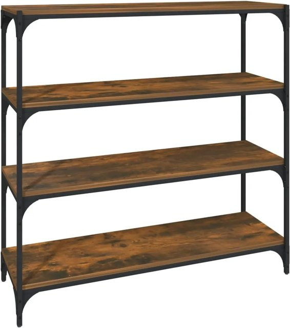 vidaXL Bücherregal im Industrie-Stil aus Holzwerkstoff und Stahl in Räuchereiche, B/T/H: 100 x 33 x 100 cm - Bild 1