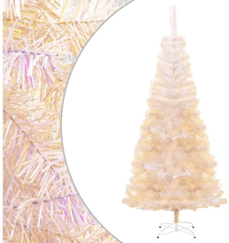 Künstlicher Weihnachtsbaum Schillernde Spitzen von vidaxl in Weiß, Höhe: 240 cm, Durchmesser: 120 cm - Bild 1