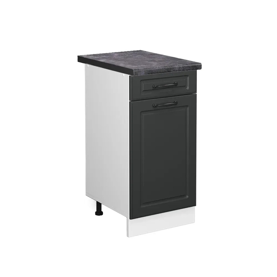 Vicco Küchenunterschrank R-Line in Anthrazit und Weiß im Landhausstil mit Türen und Schubladen, B: 40 cm, H: 81,6 cm, T: 60 cm - Bild 2