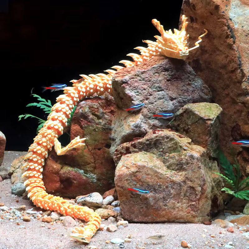 Bewegliches Drachenornament in Multicolor, 3D-gedruckte Aquarium-Dekoration und Steingarten-Landschaftsbau-Figur, Höhe: 30 cm - Bild 4