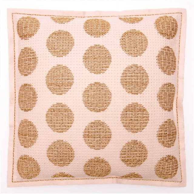 Rico Design Kissen Stickpackung in Puder mit goldenen Punkten, B/B/H: 42 x 42 x 42 cm - Bild 1