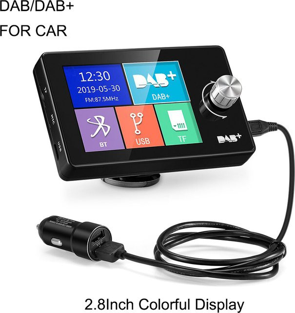 Ezonetronics Tragbarer DAB+ Autoradio-Tuner als USB-Dongle für Android Stereo, Schwarz - Bild 1