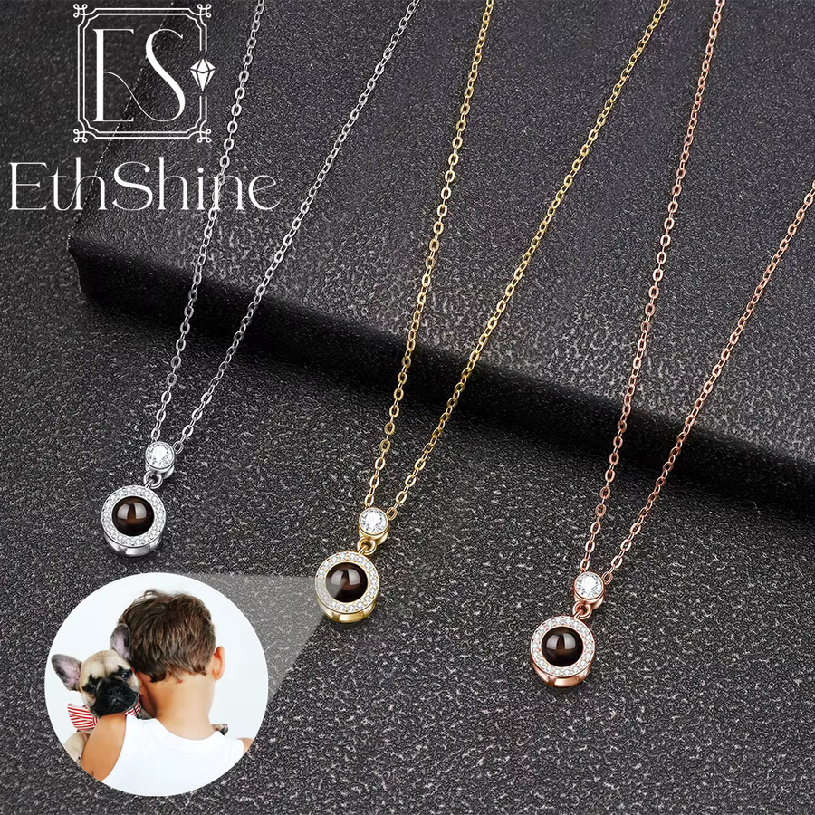 ES ETHSHINE Halskette, 925 Silber, Zirkonia, Damen, Runde Anhänger - Bild 2