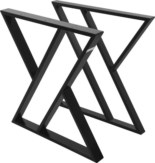 ML-Design Tischbeine X-Form aus Stahl in Schwarz, 2 Stück, B: 69 cm, H: 72 cm - Bild 2