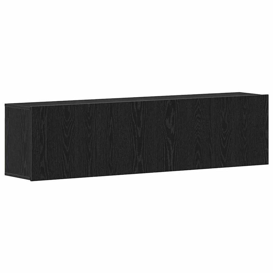 vidaXL TV-Schränke Set aus Holzwerkstoff in Schwarzer Eiche, 2 Stück, B: 160 cm, T: 30 cm, H: 41 cm - Bild 2