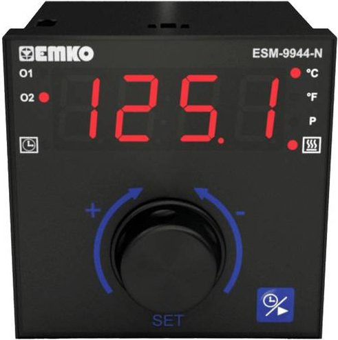 Emko ESM-9944-N Temperaturregler Pt100 Schwarz, 2-Punkt P, PI, PD, PID, -200 bis +1700°C, Relais 5A, B/T/H: 96 x 100 x 96 mm - Bild 1