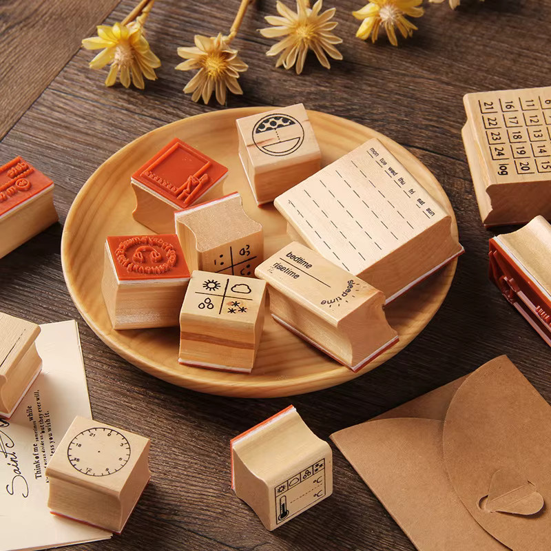 Exquisites Holzsiegel Set mit verschiedenen Motiven in Mehrfarbig für dekorative Zwecke - Bild 3