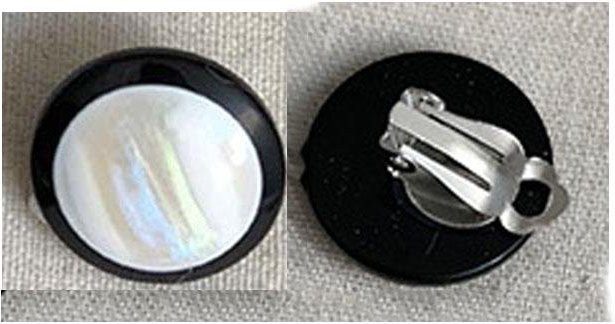 Clip-Ohrringe Messing, Schwarz, Damen - Bild 1