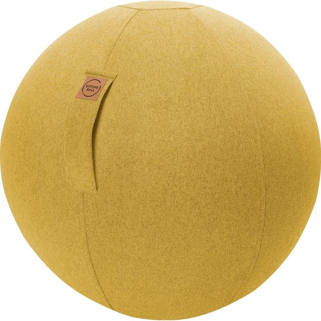 Sitting Ball Hocker FELT aus Polyester in Gelb mit Ø 65 cm - Bild 1