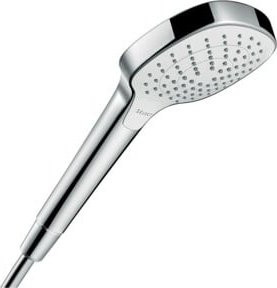 Hansgrohe Croma Select E Vario Handbrause in Chrom und Weiß mit Rain- und Massagefunktion sowie EcoSmart Wasserspartechnologie - Bild 1