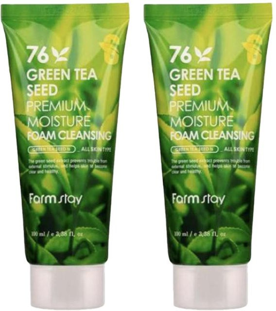 Farm Stay 76 Green Tea Seed Premium Moisture Foam Cleansing, 100 ml, Gesichtspflege - Bild 1