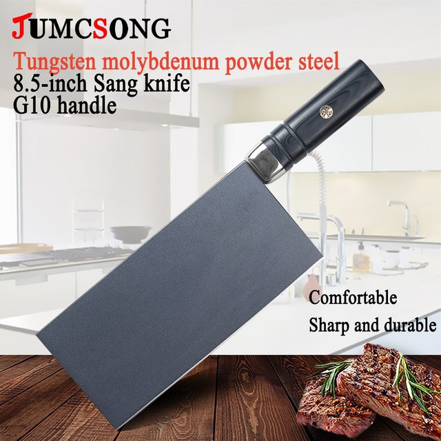JUMCSONG Sang Dao Küchenmesser aus Wolfram-Molybdän-Stahl, 8,5 Zoll Cleaver aus Edelstahl - Bild 1