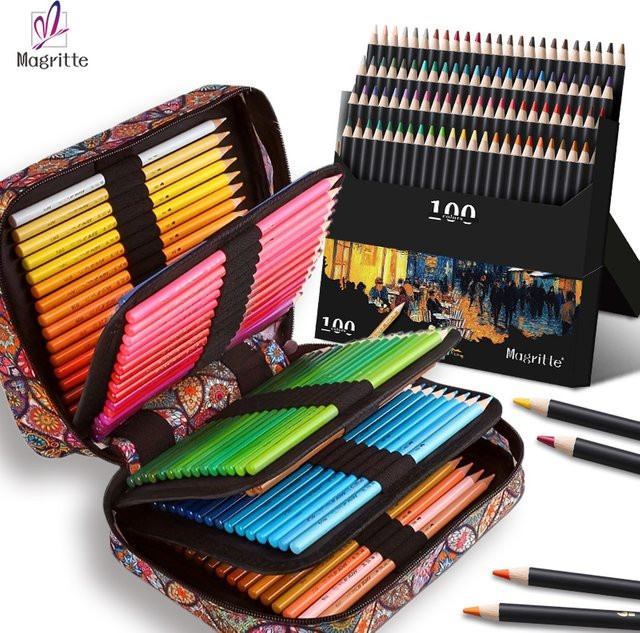 100 Farbstifte-Set in Multicolour mit großem Stiftetui mit 120 Fächern zum Ausmalen, Skizzieren und Schattieren für Erwachsene - Bild 1