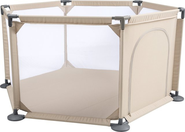 LUPILU Baby-Laufstall beige, faltbar, B/T/H: 116 x 134 x 66 cm - Bild 1