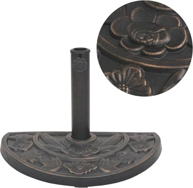 vidaXL Sonnenschirmständer aus Harz und Stahl in Bronze, 9 kg - Bild 1