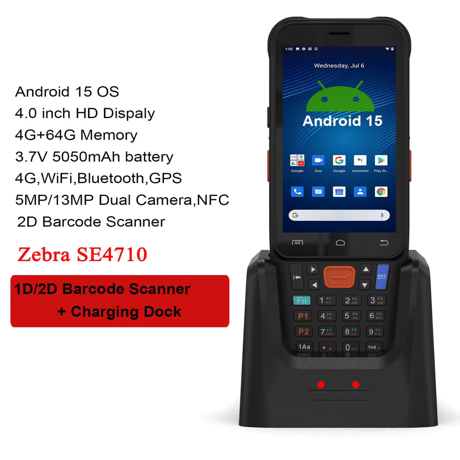 RUGLINE 2D-Barcode-Scanner Android 15 PDA-Handcomputer Schwarz mit 4 GB RAM + 64 GB Speicher und 5050 mAh Akku - Bild 5