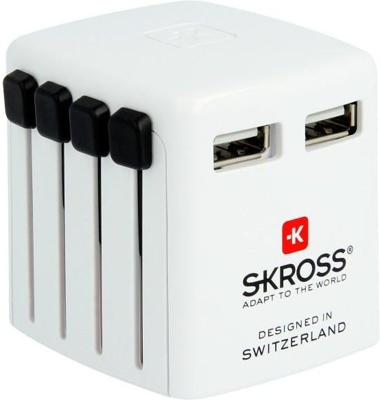 Skross World USB Charger Reisestecker mit 2 USB-Ausgängen in Weiß - Bild 2