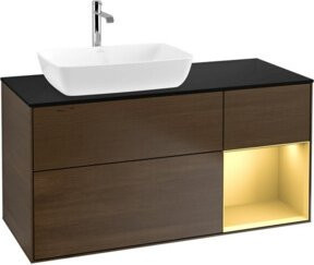 V&B Finion Waschtischunterschrank mit Wandbeleuchtung in Platin, Breite: 120 cm - Bild 1