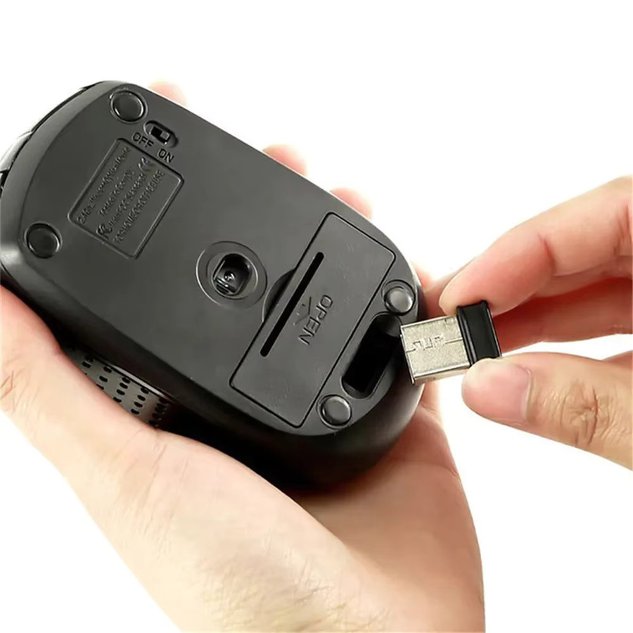 Kebidumei Ergonomische Drahtlose 2,4G Optische Maus in Schwarz mit USB-Adapter für Laptop, Tablet und Notebook - Bild 5