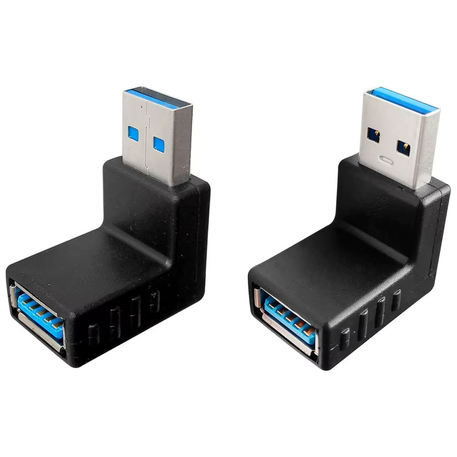 FRHY 4-Wege USB 3.0 Adapter Typ A Stecker auf Buchse mit 90 Grad abgewinkeltem Design in Schwarz - Bild 3