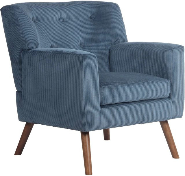 DELUKE Lounger Sessel MUSCAT Cord Blau B/T/H: 72 x 74 x 80 cm - Bild 1