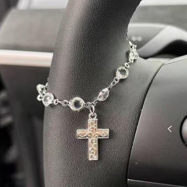 Schleife Herzförmig Silberne Kette, Strass, Damen - Bild 1