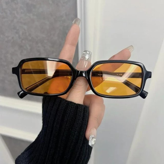 Retro Quadratische Sonnenbrille, Unisex, Vollrand, Kunststoff, grau - Bild 1