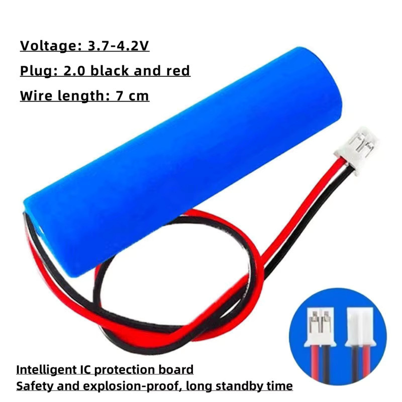 Roza Cinnie Lithium-Ionen-Akku 18650 mit PH2.0-Stecker und Leiterplatte, 3,7 V, 3000 mAh, Blau - Bild 2