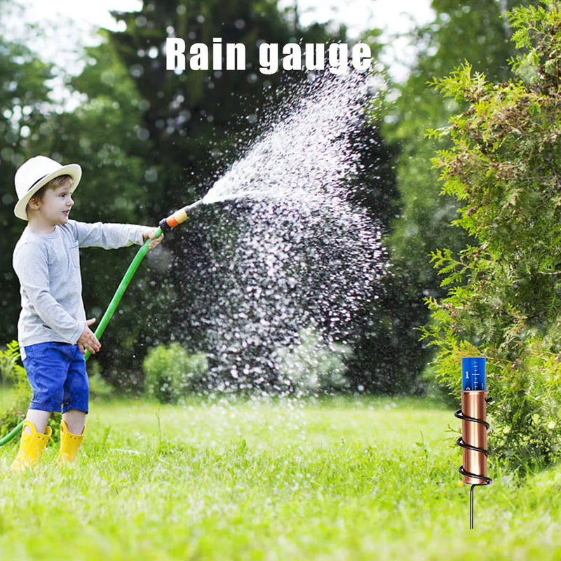 Alloet Regenmesser aus Kupfer für den Garten als präzises Pluviometer zur Niederschlagsmessung - Bild 2