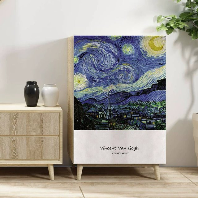 VIKAMA Staubdichter Vorhang mit Klettverschluss ohne Bohren, Grafik Design, Multicolour, Breite: 70 cm, Höhe: 40 cm - Bild 1