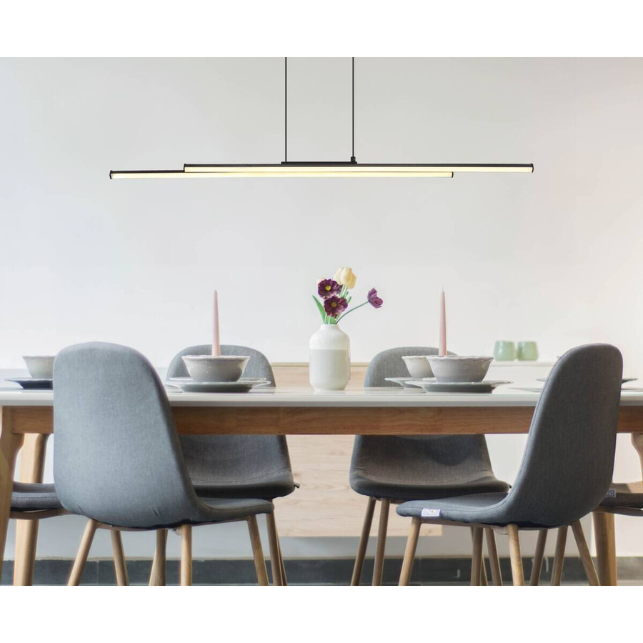 GLOBO LED-Hängeleuchte KIRINA in Schwarz, modernes hexagonales Design aus Metall und Kunststoff, B/H/T: 6 x 120 x 110 cm - Bild 2