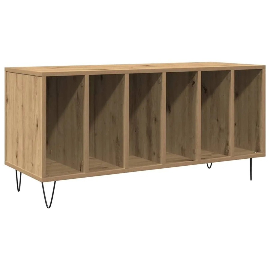 vidaXL Schallplattenschrank mit Regal in Artisan-Eiche, Braun, B/T/H: 100 x 38 x 48 cm - Bild 2
