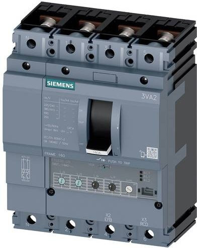 Siemens 3VA2110-8HM42-0AA0 Leistungsschalter in Grau mit einem Einstellbereich von 40 - 100A und einer maximalen Schaltspannung von 690 V/AC - Bild 1