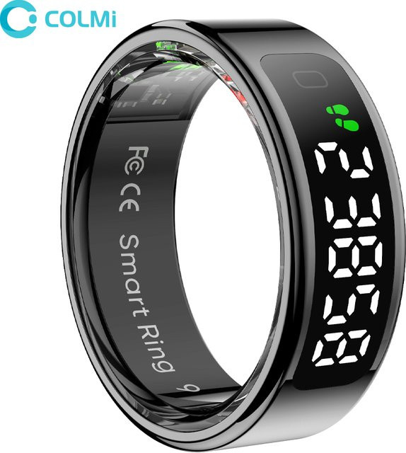 COLMI R12 Smart Ring mit Bildschirm und Touch, Schwarz, Unisex, 5 ATM wasserdicht mit Gesundheitsmanager und kabellosem Laden - Bild 1